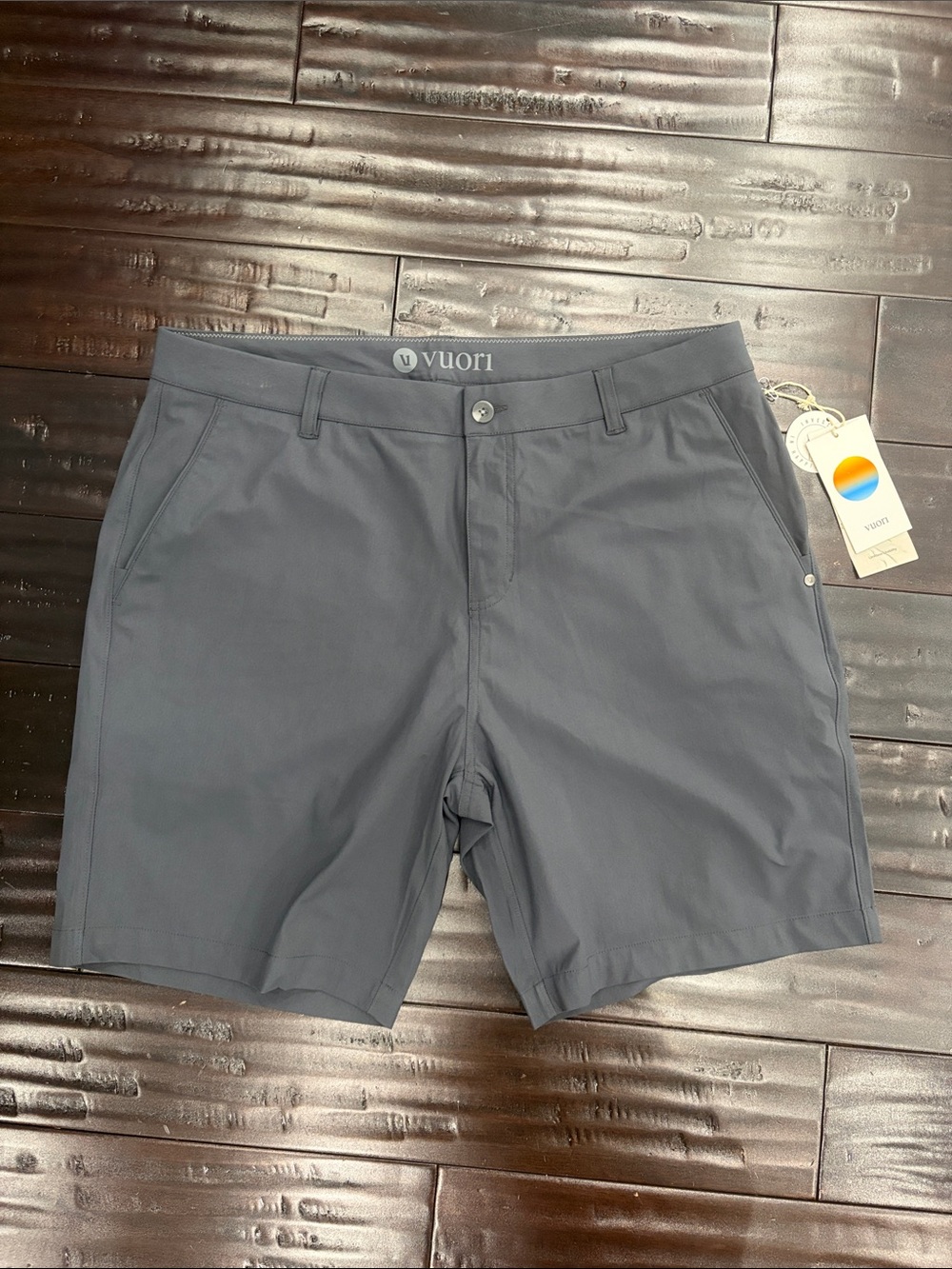 Vuori Slate Performance Flat-Front Shorts